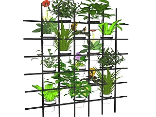 垂直绿化植物墙SU模型下载