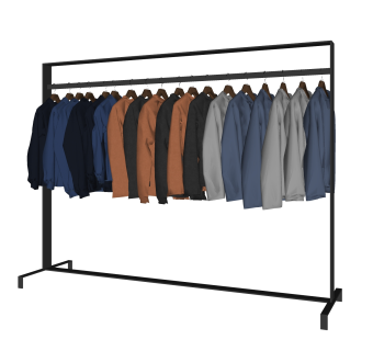 现代男装西服草图大师模型,服装店衣架su模型下载