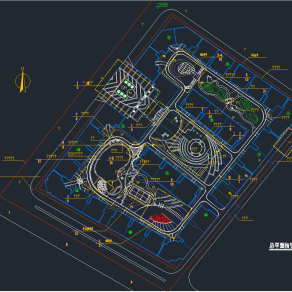 公园景观cad平面图，公园景观入口CAD施工图纸下载