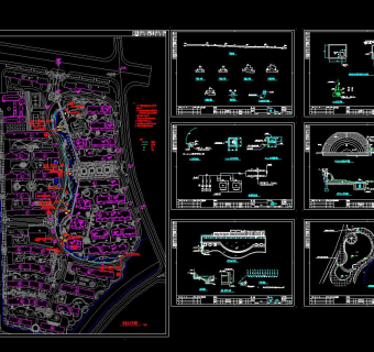 南昌某小区水景给排水设计图纸