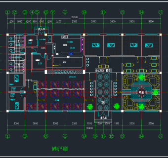 单层藏式咖啡厅全套CAD施工图，咖啡厅CAD施工图纸下载