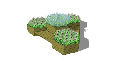 花箱坐椅sketchup模型下载，花箱草图大师模型下载