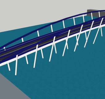 现代跨河大桥草图大师模型，跨河大桥su模型下载