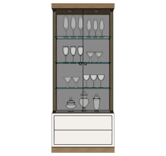 现代酒柜su模型，酒柜草图大师模型下载