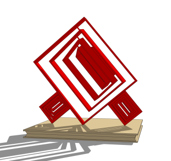 镂空几何摆件草图大师模型,现代装饰品su模型下载