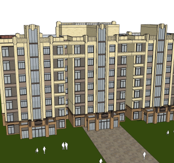 欧式公寓草图大师模型，公寓su模型下载