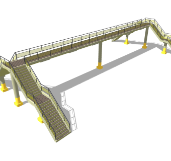现代人行天桥草图大师模型，人行天桥sketchup模型免费下载