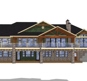 欧式独栋别墅草图大师模型，sketchup别墅su模型下载