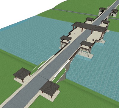 现代桥梁草图大师模型下载，sketchup桥梁su模型分享