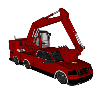 现代皮卡汽车草图大师模型，皮卡SU模型下载