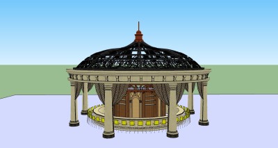 凉亭sketchup模型下载，凉亭草图大师模型