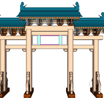 牌坊草图大师模型下载、牌坊su模型下载
