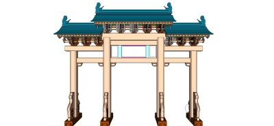 牌坊草图大师模型下载、牌坊su模型下载