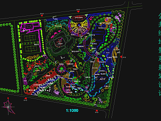 城市绿地景观CAD素材，绿地景观设计图下载