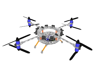 现代小型无人机草图大师模型，无人机sketchup模型下载