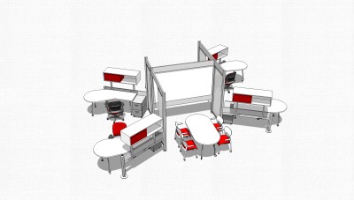 办工桌草图大师模型，办工桌skp模型，办工桌su素材下载