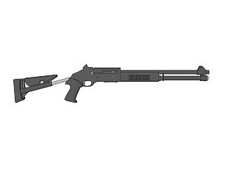意大利伯奈利M4（M1014）半自动<em>散弹</em>枪草图大师模型，...
