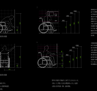 无障碍通行所使用的各种器具图库CAD图纸下载