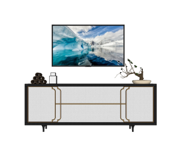 现代电视柜花瓶摆件草图大师模型，电视柜摆件sketchup模型