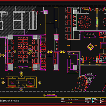 人山人海沈阳分店施工图，餐饮CAD施工图纸下载