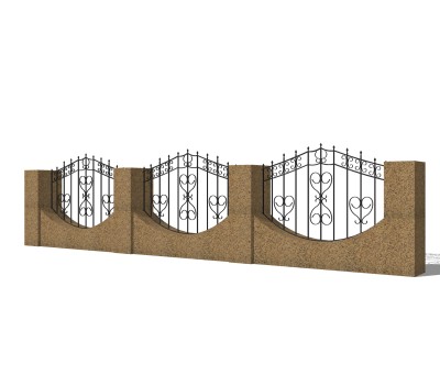 简欧围墙护栏免费su模型，栏杆skb文件下载
