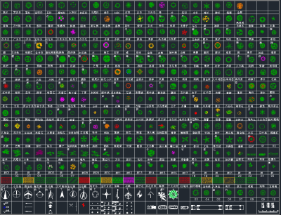 最新园林植物苗木图CAD模块，植物苗木CAD施工图纸下载