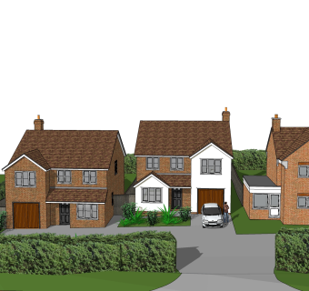 现代独栋别墅草图大师模型下载，独栋别墅sketchup模型