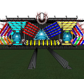 现代艺术舞台草图大师模型，舞台sketchup模型下载