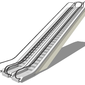 现代手扶电梯草图大师模型，手扶电梯sketchup模型免费下载