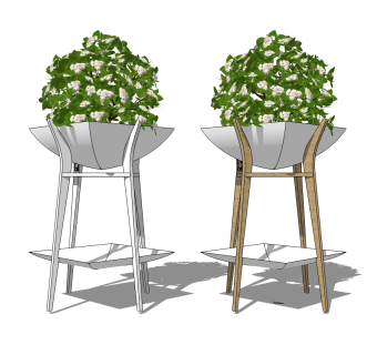 现代花钵草图大师模型下载、花钵su模型下载