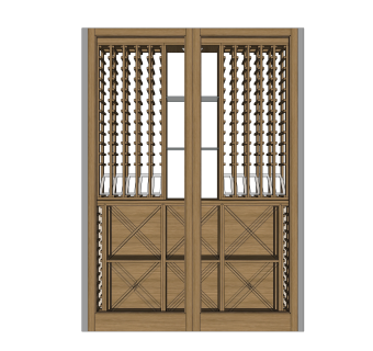 中式实木酒柜su模型，酒柜草图大师模型下载