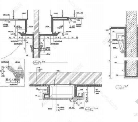 典雅简欧住宅入户大堂装修施工图（含效果）剖面图