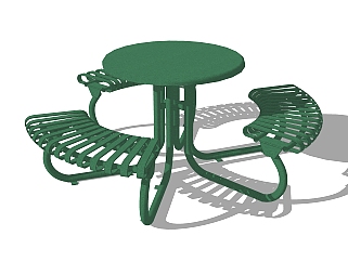 现代金属公用椅草图大师模型，户外椅sketchup模型下载