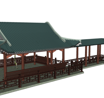 中式古建民俗草图大师模型下载，古建民俗su模型下载