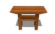 日式单桌SU模型下载，桌子草图大师模型