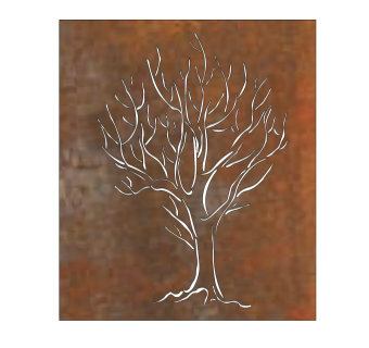 现代树枝图案锈板草图大师模型，锈板skp模型下载