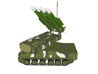 现代俄罗斯山毛榉防空导弹草图大师模型，山毛榉防空导弹SU模型下载