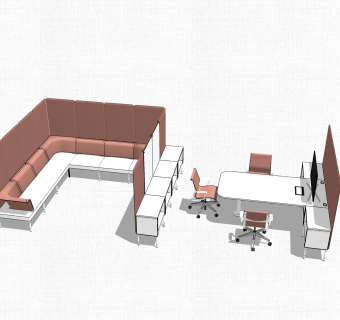 会议桌草图大师模型，会议桌skp模型，会议桌su素材下载