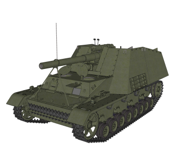 德国SdKfz-165-HUMMEL野蜂自行火炮su模型，野蜂自行火炮草图大师模型下载
