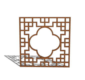 中式窗格草图大师模型，中式窗格sketchup模型下载