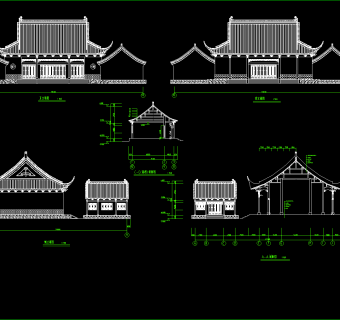神殿建筑CAD施工图，神殿CAD建筑图纸下载