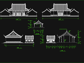 神殿建筑CAD施工图，神殿CAD建筑图纸下载
