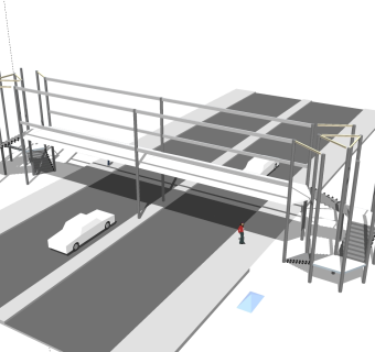 现代人行天桥草图大师模型，人行天桥sketchup模型免费下载