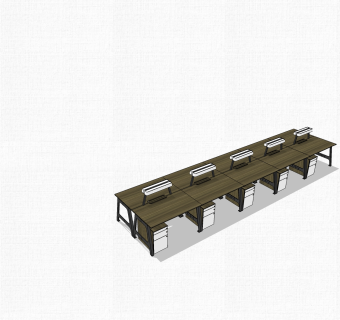 现代简约办公桌su模型，办公桌草图大师模型下载