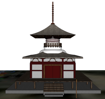 中式古建塔楼草图大师模型下载、古建塔楼su模型下载
