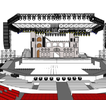现代艺术舞台草图大师模型，舞台sketchup模型下载