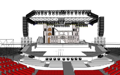 现代艺术舞台草图大师模型，舞台sketchup模型下载