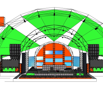 现代艺术舞台草图大师模型，舞台sketchup模型下载