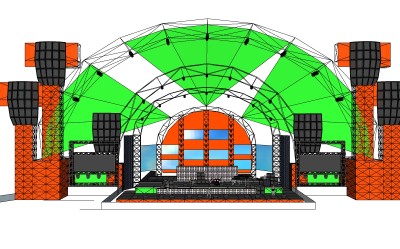 现代艺术舞台草图大师模型，舞台sketchup模型下载