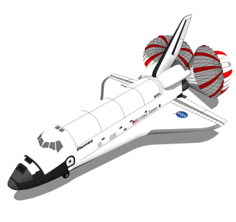 现代航天器航天飞机草图大师模型，航天飞机su模型下载